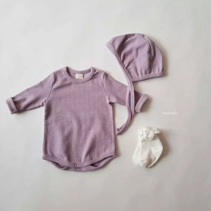 Choucream - Korean Baby Fashion - #onlinebabyshop - Mochi Bodysuit with Hat