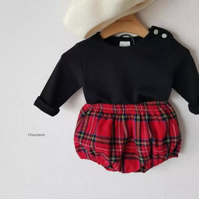 Choucream - Korean Baby Fashion - #onlinebabyshop - Tatan Check Bloomer - 3