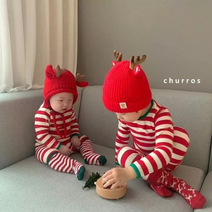 Churros - Korean Baby Fashion - #babyfashion - Rudolf Beanie - 3