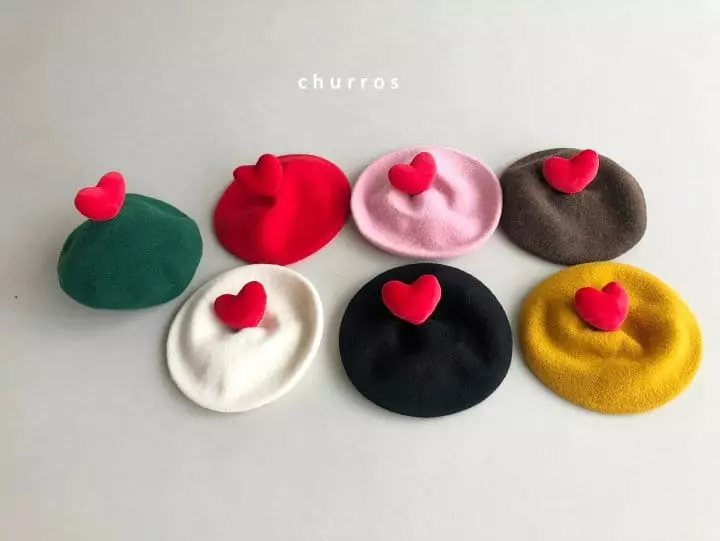 Churros - Korean Children Fashion - #Kfashion4kids - Heart Beret Hat - 2