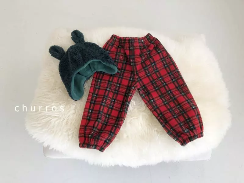 Churros - Korean Children Fashion - #kidsshorts - Check Santa Pants - 8