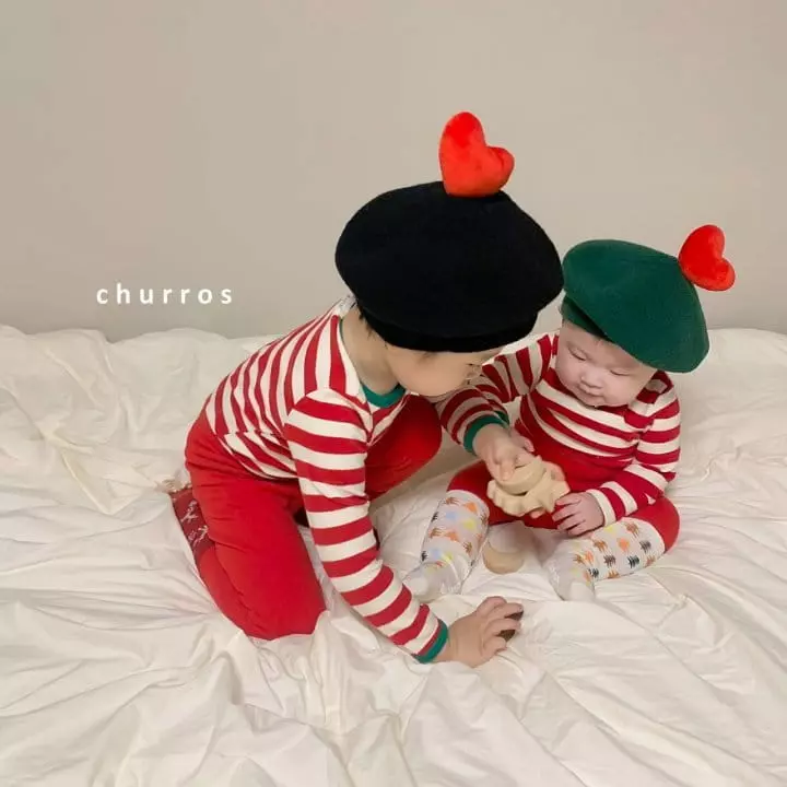 Churros - Korean Children Fashion - #littlefashionista - Heart Beret Hat - 3