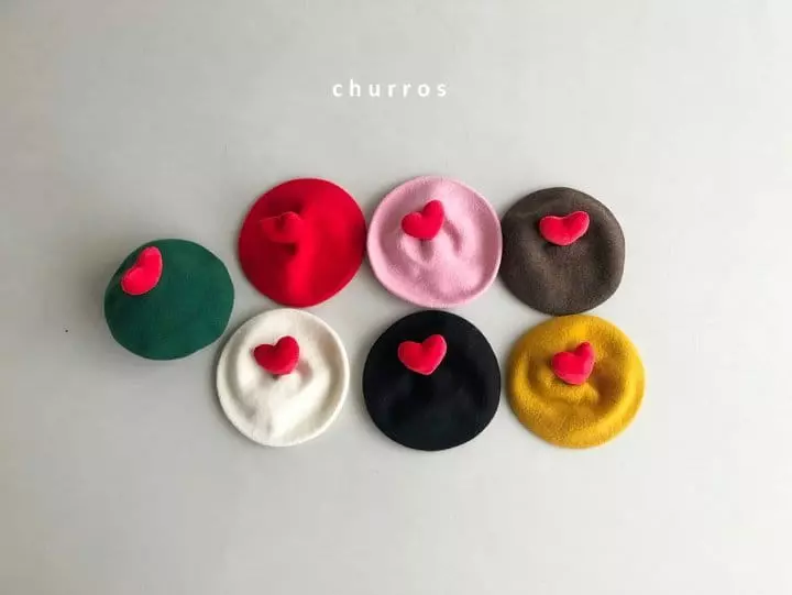 Churros - Korean Children Fashion - #prettylittlegirls - Heart Beret Hat - 6