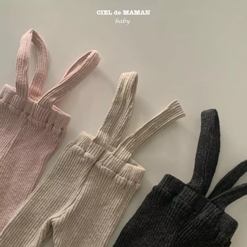 Ciel De Maman - Korean Baby Fashion - #babyboutiqueclothing - Slim Rib Dungarees - 9