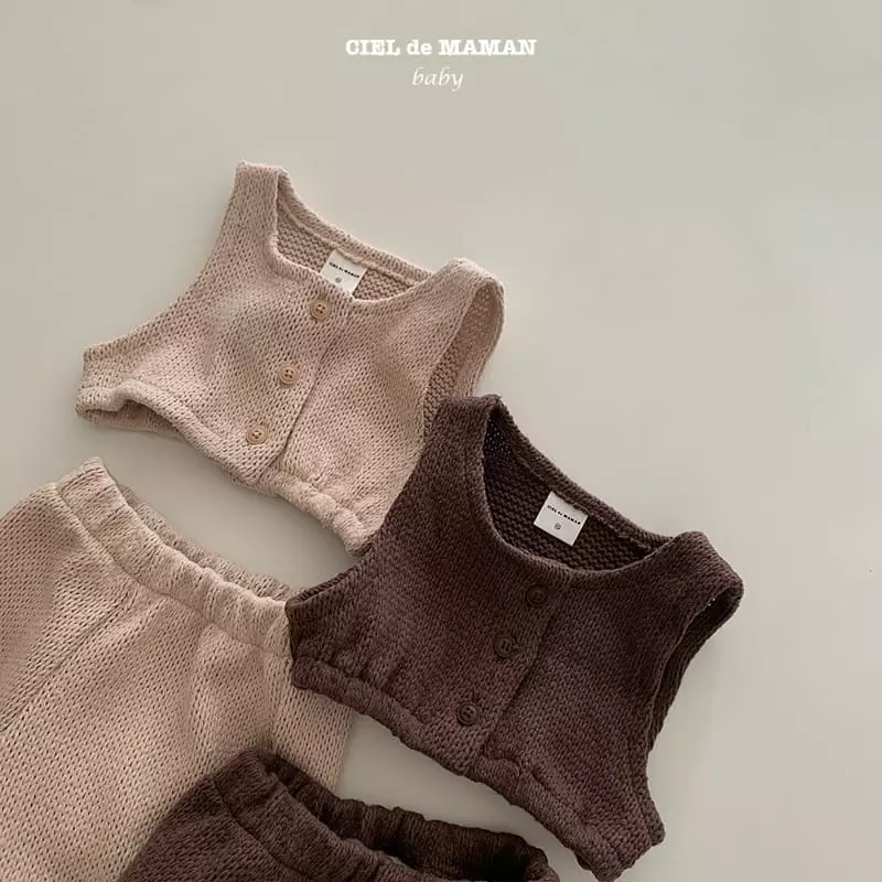 Ciel De Maman - Korean Baby Fashion - #babyboutiqueclothing - Quilting Top Bottom SET