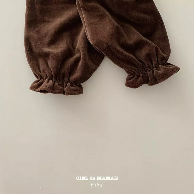 Ciel De Maman - Korean Baby Fashion - #babyclothing - Veloure Frill Dungarees - 8