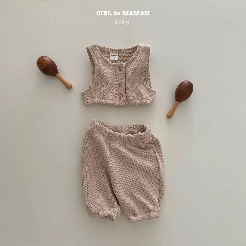 Ciel De Maman - Korean Baby Fashion - #babyclothing - Quilting Top Bottom SET - 2