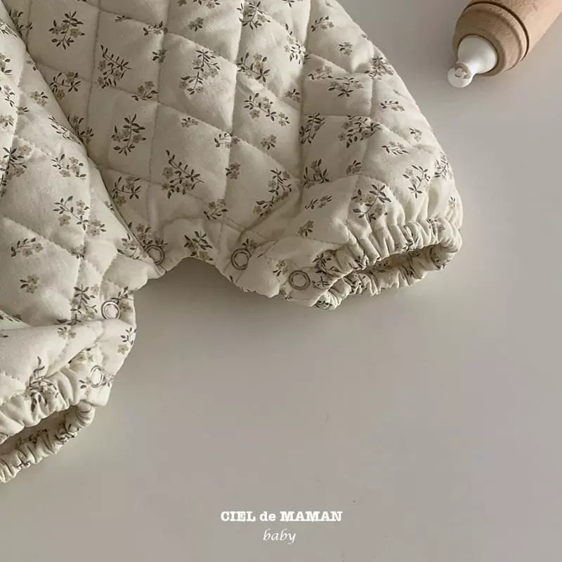 Ciel De Maman - Korean Baby Fashion - #babyfashion - Flower Quilting All-in One Bodysuit - 2