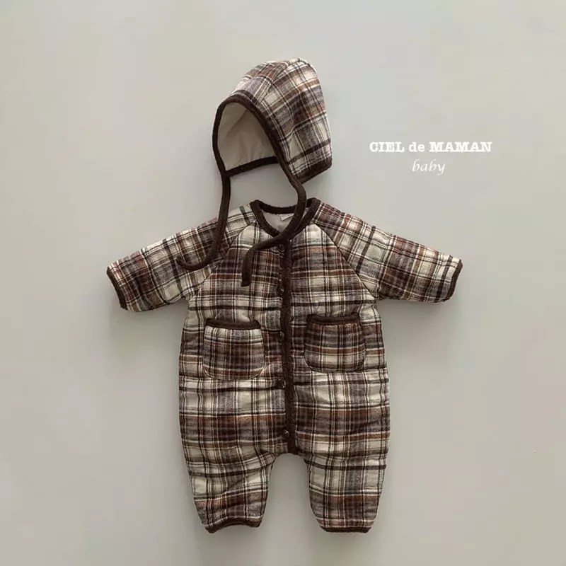 Ciel De Maman - Korean Baby Fashion - #babygirlfashion - Check Bonding Bodysuit - 3
