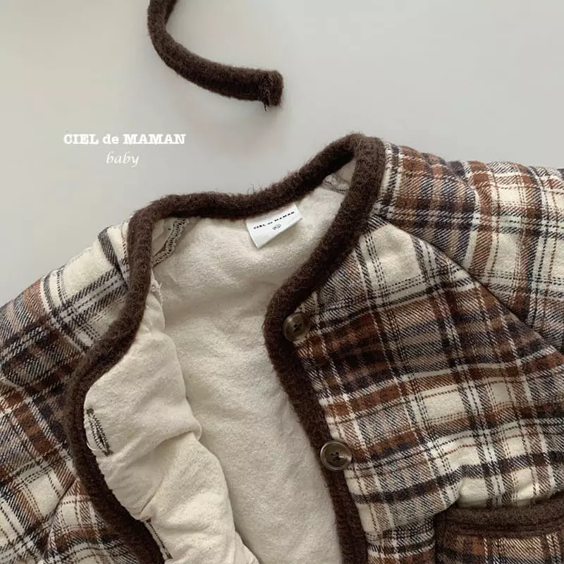 Ciel De Maman - Korean Baby Fashion - #babygirlfashion - Check Bonding Bodysuit - 4