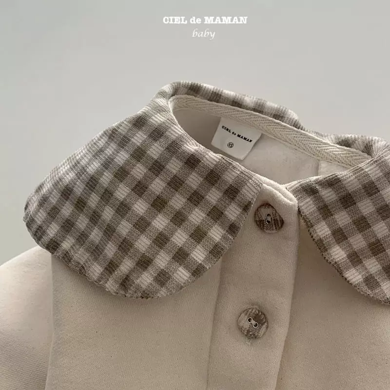 Ciel De Maman - Korean Baby Fashion - #babylifestyle - Check Collar Cardigan