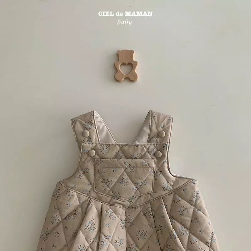 Ciel De Maman - Korean Baby Fashion - #babyoninstagram - Flower Quilting All-in One Bodysuit - 6
