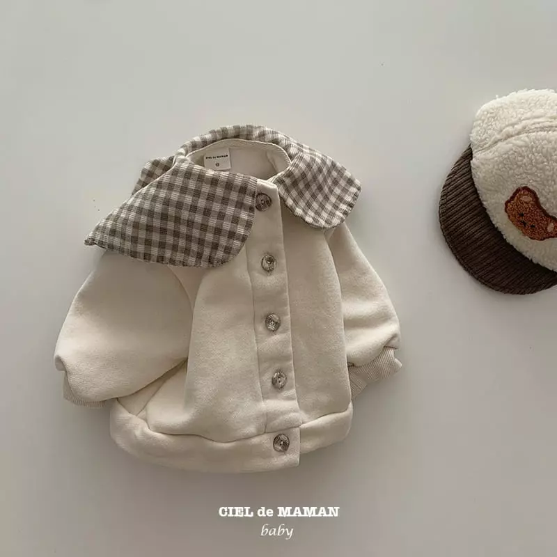 Ciel De Maman - Korean Baby Fashion - #babyoninstagram - Check Collar Cardigan - 2