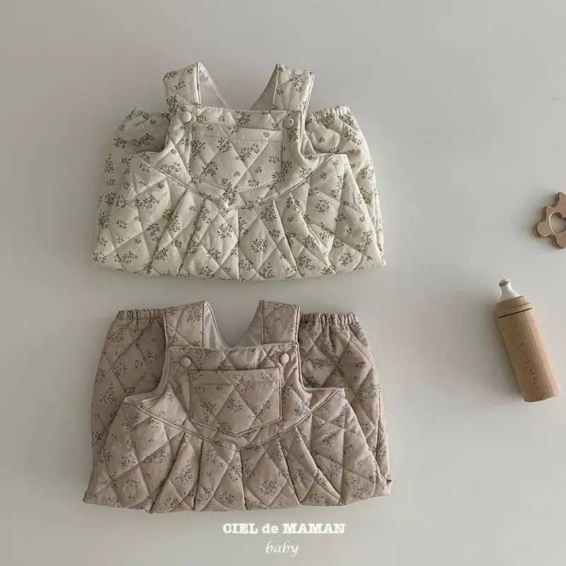 Ciel De Maman - Korean Baby Fashion - #babyootd - Flower Quilting All-in One Bodysuit - 7