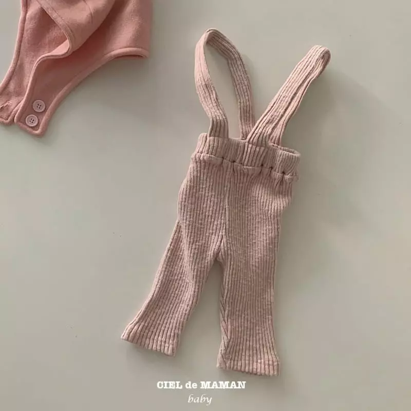 Ciel De Maman - Korean Baby Fashion - #babyoutfit - Slim Rib Dungarees - 2