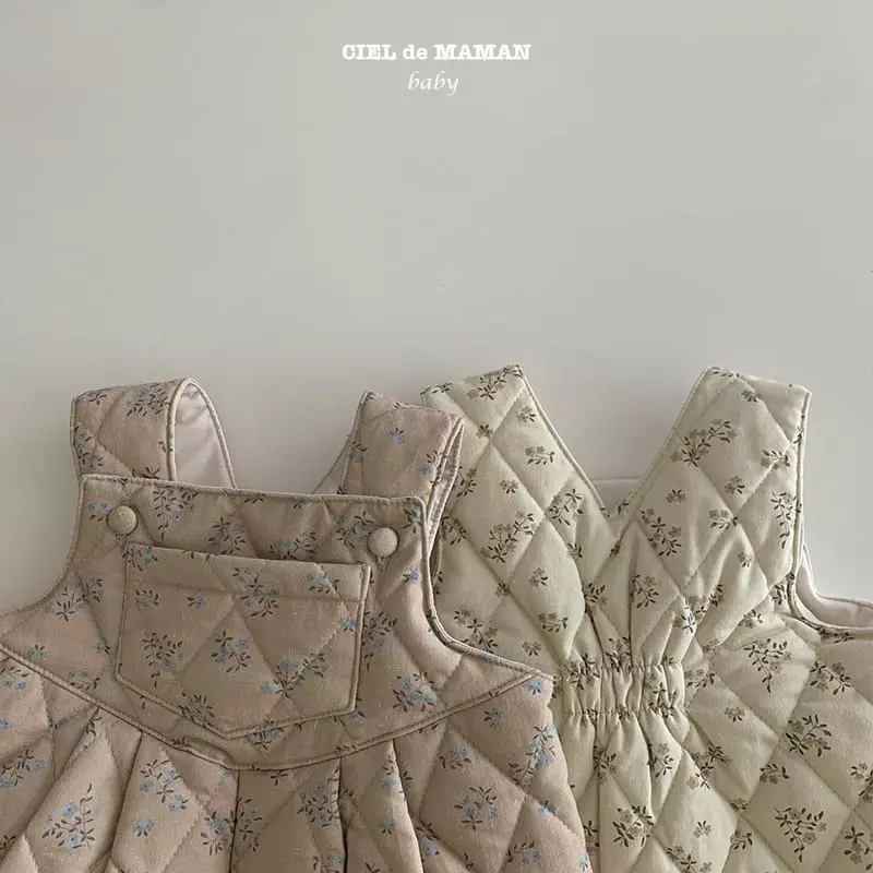 Ciel De Maman - Korean Baby Fashion - #babyoutfit - Flower Quilting All-in One Bodysuit - 8