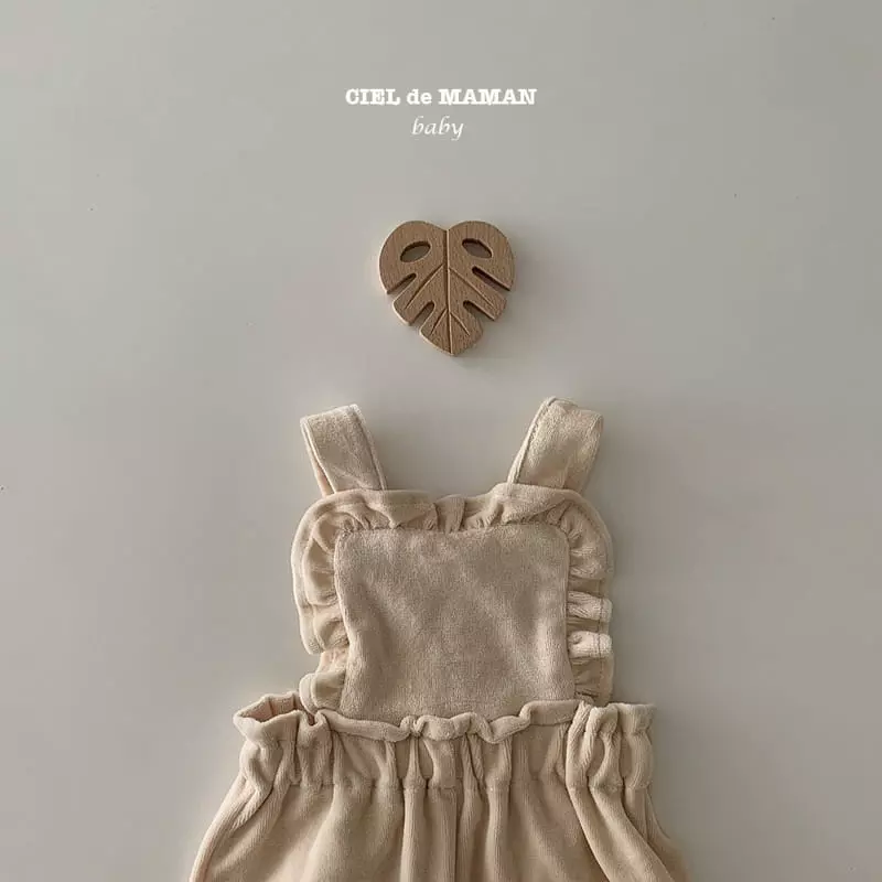 Ciel De Maman - Korean Baby Fashion - #babywear - Veloure Frill Dungarees - 2