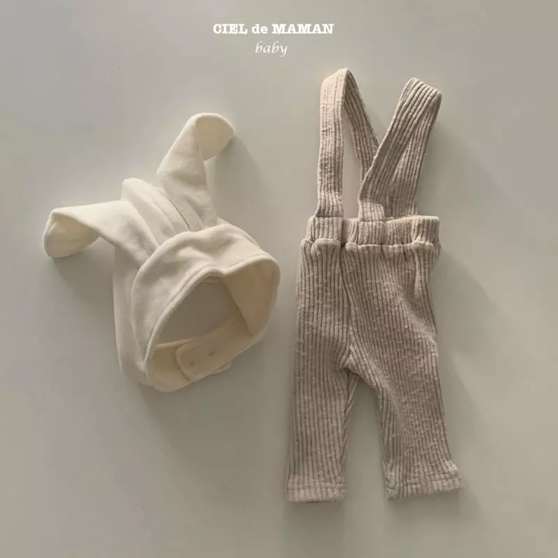 Ciel De Maman - Korean Baby Fashion - #babyoutfit - Slim Rib Dungarees - 4