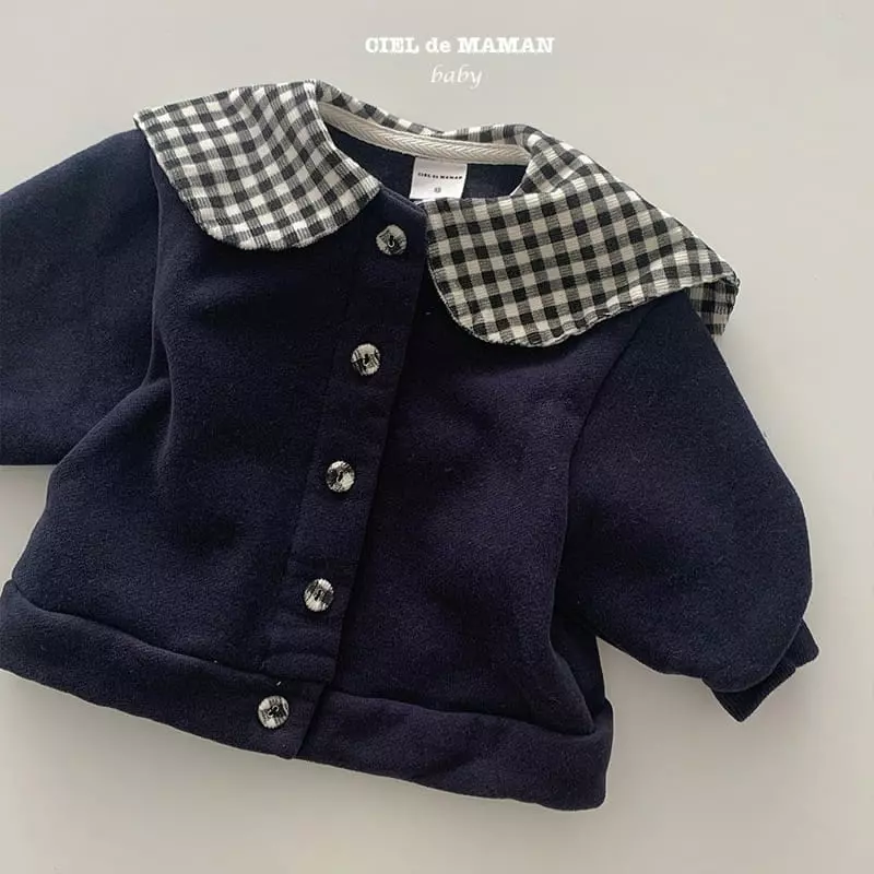 Ciel De Maman - Korean Baby Fashion - #babywear - Check Collar Cardigan - 6