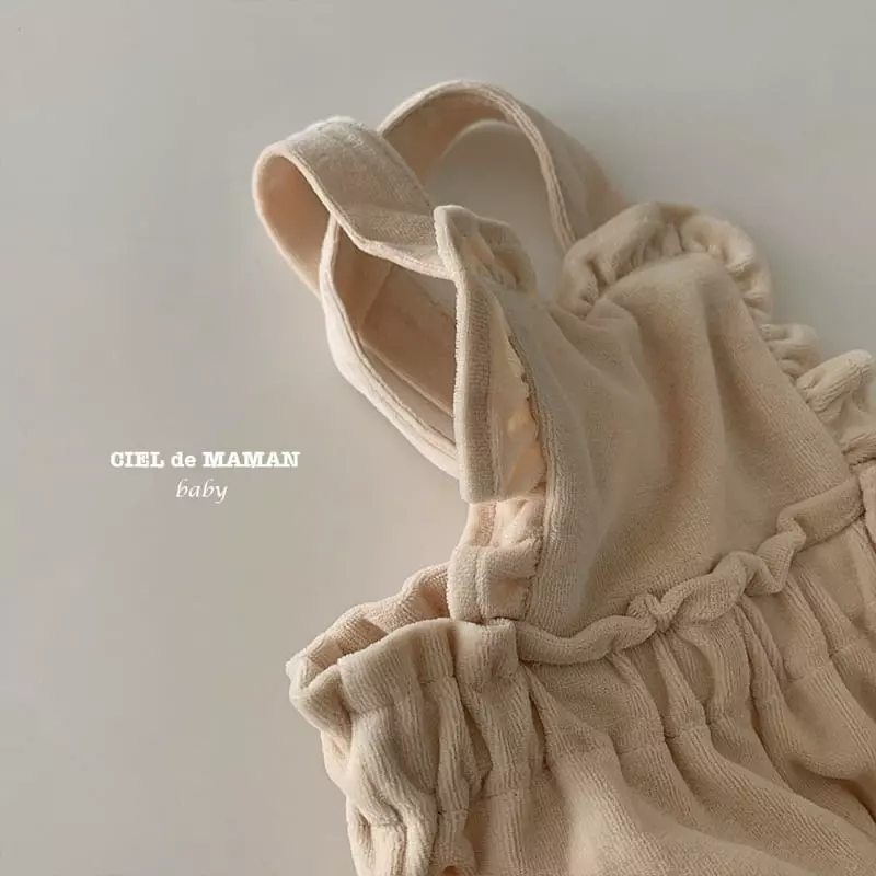 Ciel De Maman - Korean Baby Fashion - #onlinebabyboutique - Veloure Frill Dungarees - 3