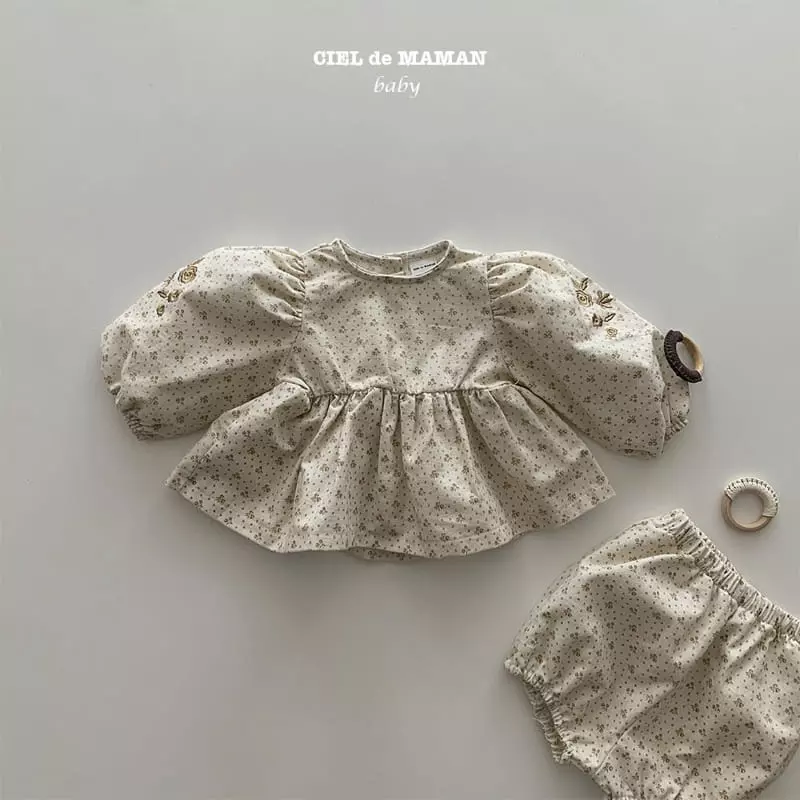 Ciel De Maman - Korean Baby Fashion - #onlinebabyshop - Peach Blouse Set - 5