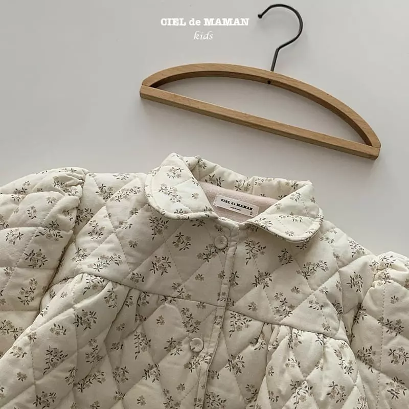 Ciel De Maman - Korean Children Fashion - #stylishchildhood - Flwoer Quilting Jacket - 4