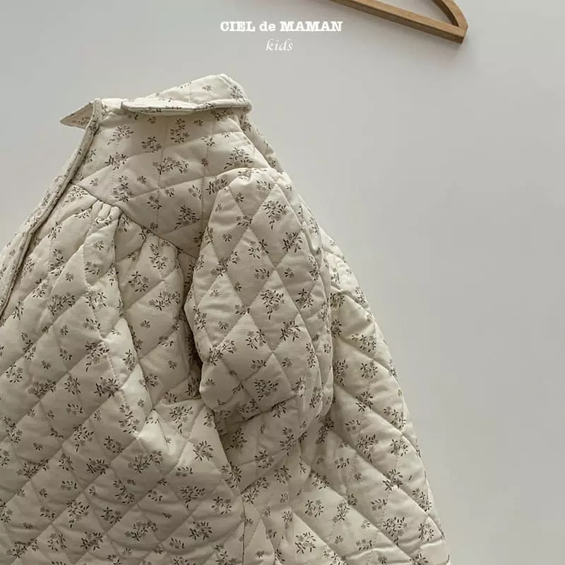 Ciel De Maman - Korean Children Fashion - #designkidswear - Flwoer Quilting Jacket - 6