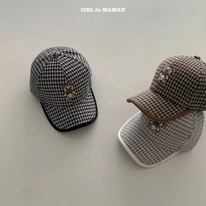 Ciel De Maman - Korean Children Fashion - #discoveringself - Check Bear Ball Cap - 5