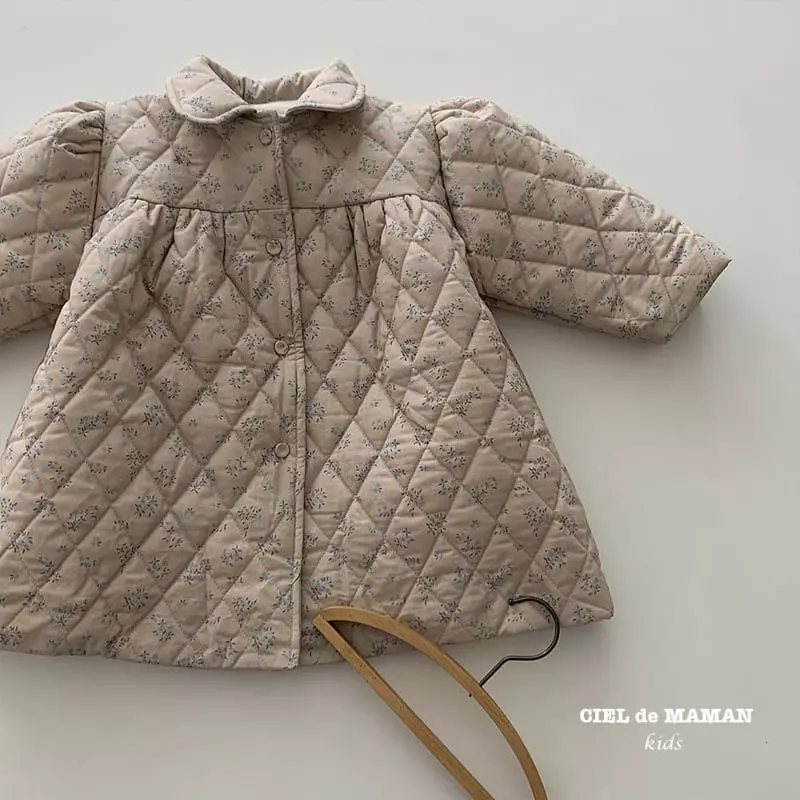 Ciel De Maman - Korean Children Fashion - #kidsshorts - Flwoer Quilting Jacket - 9