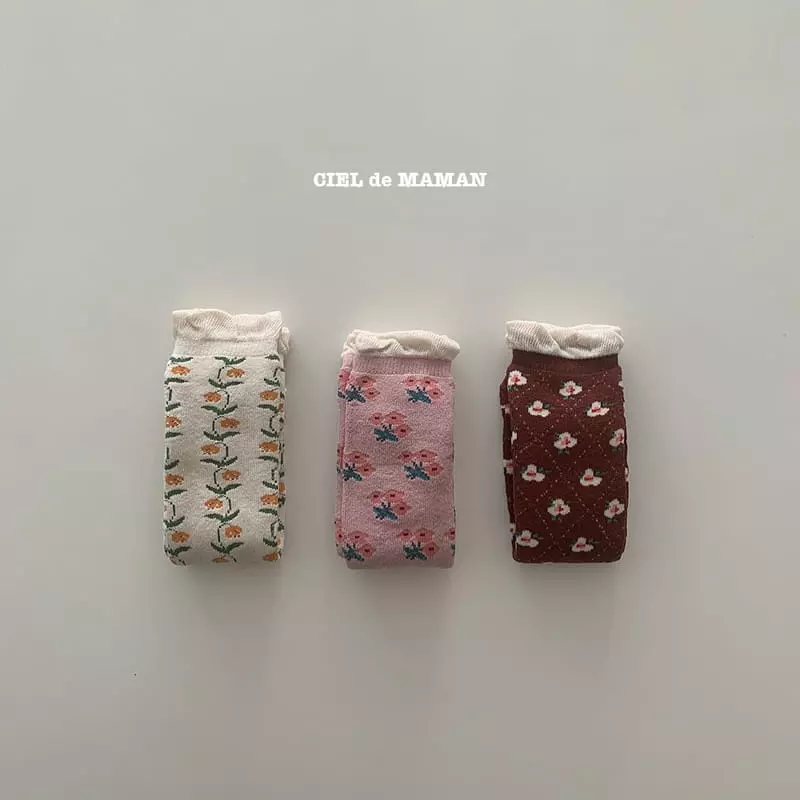 Ciel De Maman - Korean Children Fashion - #kidsstore - Pokdak Flower Socks