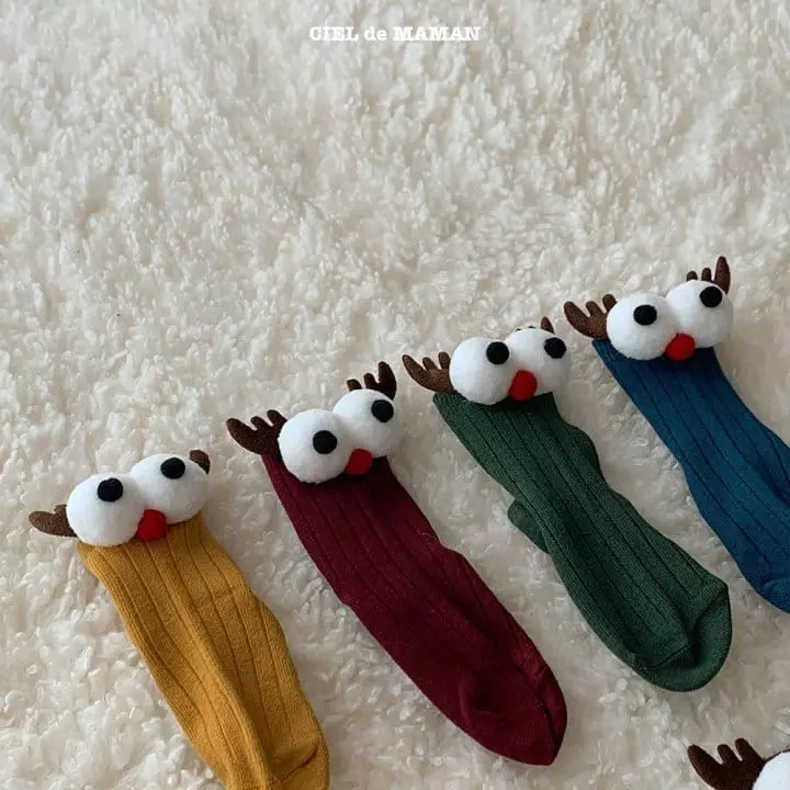 Ciel De Maman - Korean Children Fashion - #kidsstore - Big Eyes Socks - 3