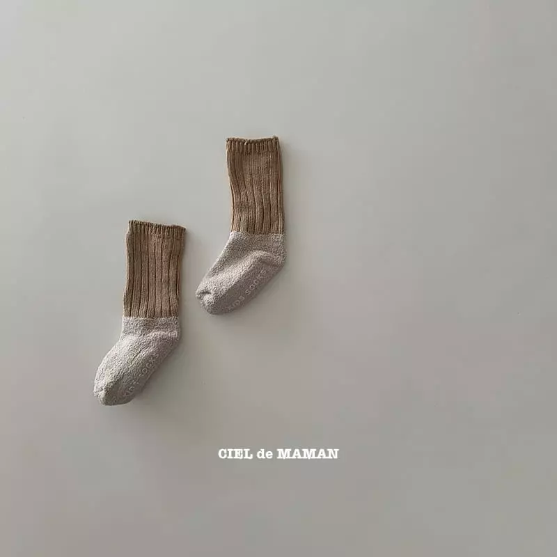 Ciel De Maman - Korean Children Fashion - #kidsstore - Soft Two Tone Socks - 4