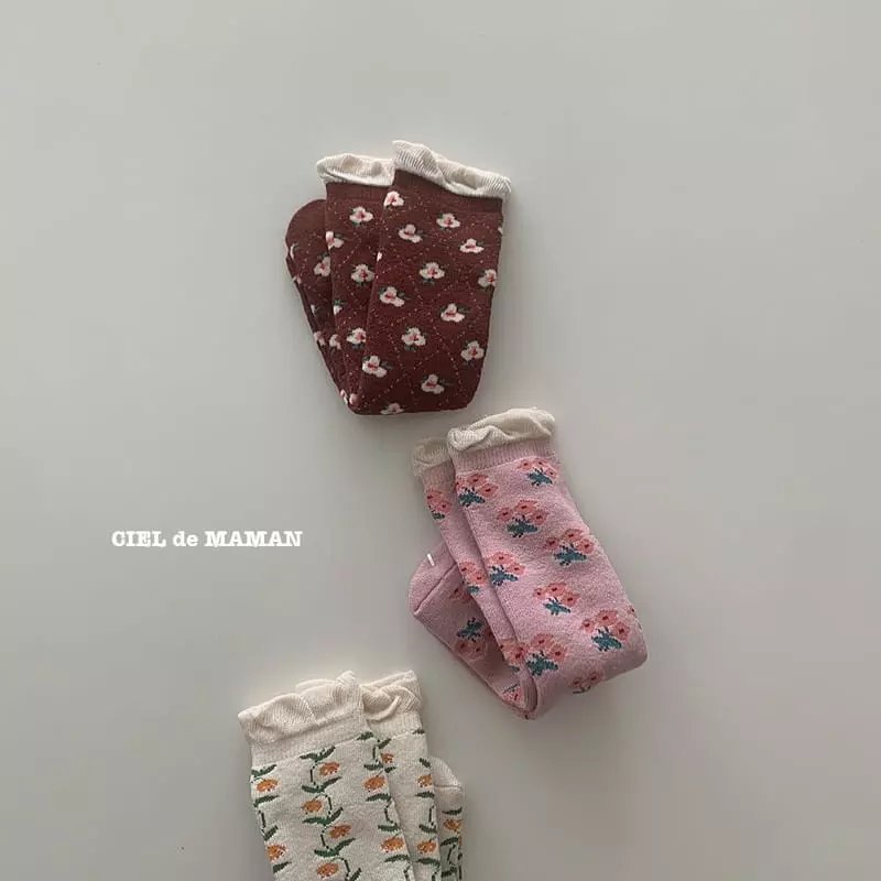 Ciel De Maman - Korean Children Fashion - #kidzfashiontrend - Pokdak Flower Socks - 2