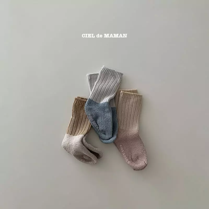Ciel De Maman - Korean Children Fashion - #magicofchildhood - Soft Two Tone Socks - 7