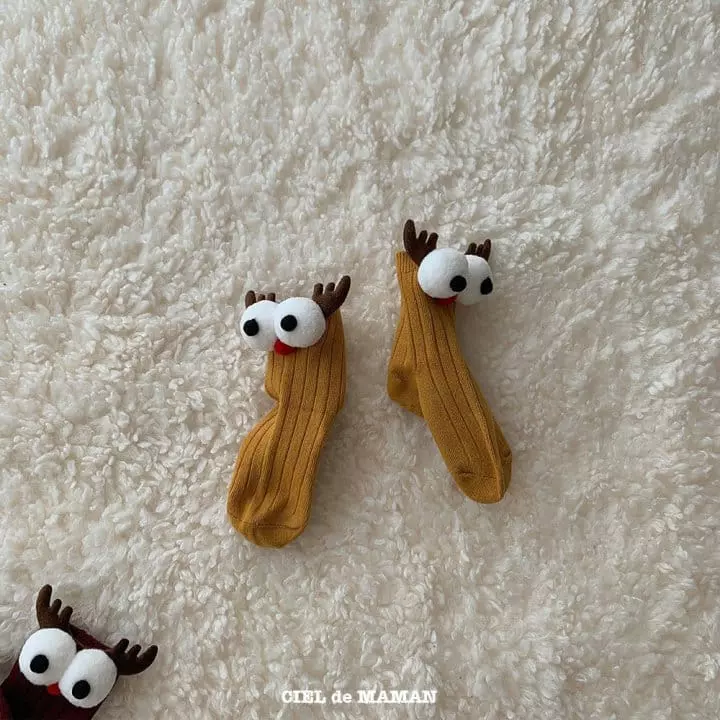 Ciel De Maman - Korean Children Fashion - #minifashionista - Big Eyes Socks - 8