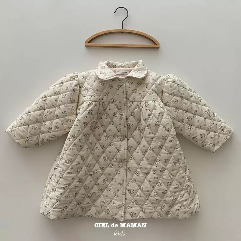Ciel De Maman - Korean Children Fashion - #todddlerfashion - Flwoer Quilting Jacket