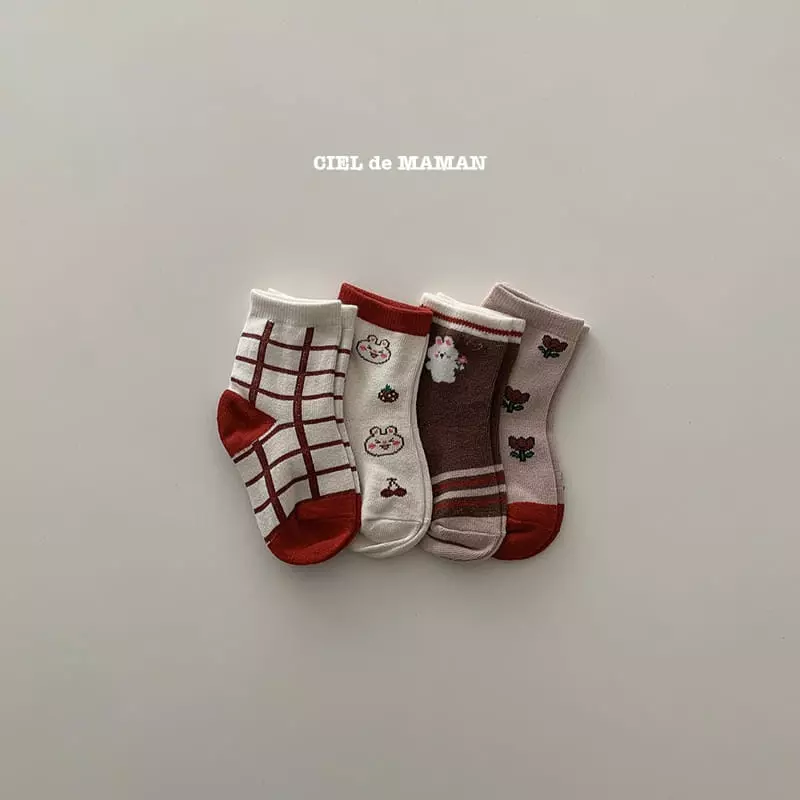 Ciel De Maman - Korean Children Fashion - #todddlerfashion - Red Socks - 7