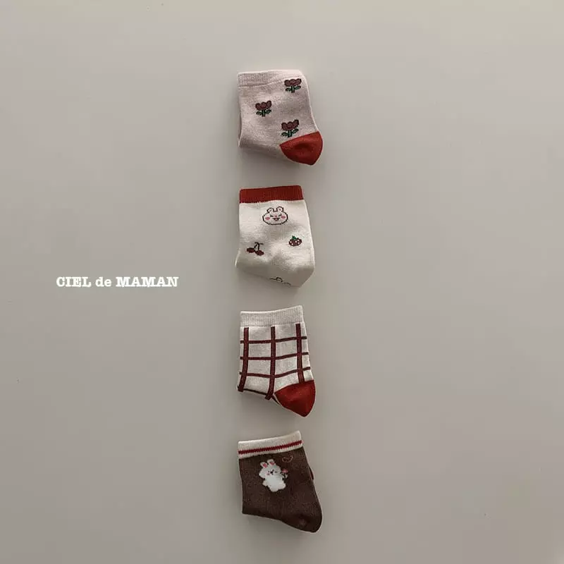 Ciel De Maman - Korean Children Fashion - #toddlerclothing - Red Socks - 8