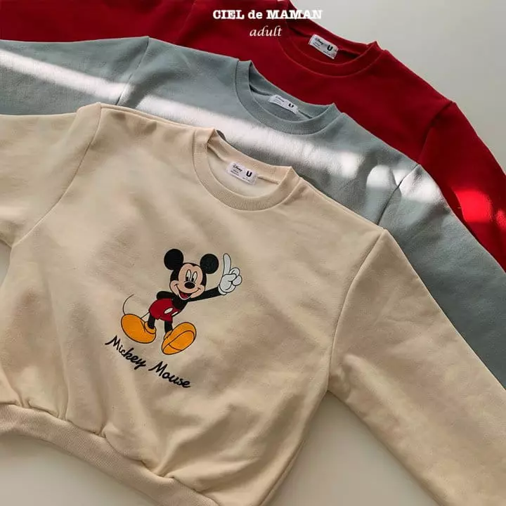 Ciel De Maman - Korean Women Fashion - #restrostyle - Mickey Sweatshirt Mom