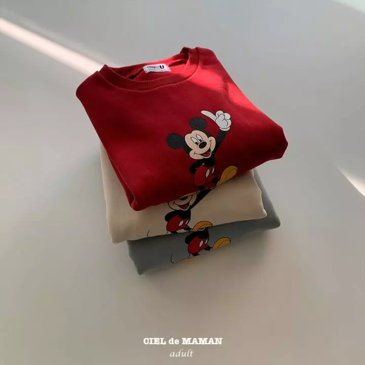 Ciel De Maman - Korean Women Fashion - #romanticstyle - Mickey Sweatshirt Mom - 2