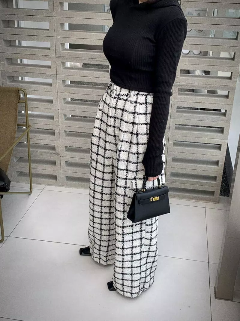 Clode - Korean Women Fashion - #momslook - Candy Check Pants - 6