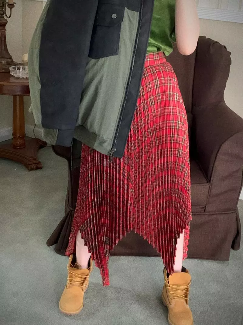 Clode - Korean Women Fashion - #womensfashion - Check Wrinkle Skirt - 10