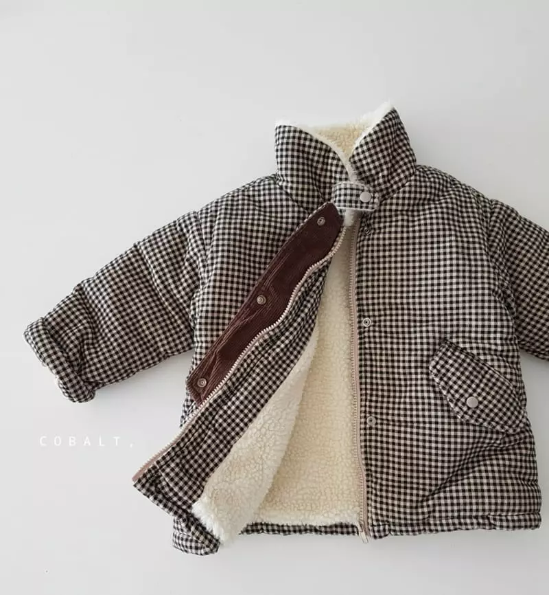 Cobalt - Korean Children Fashion - #childofig - Rib Check Jacket - 4