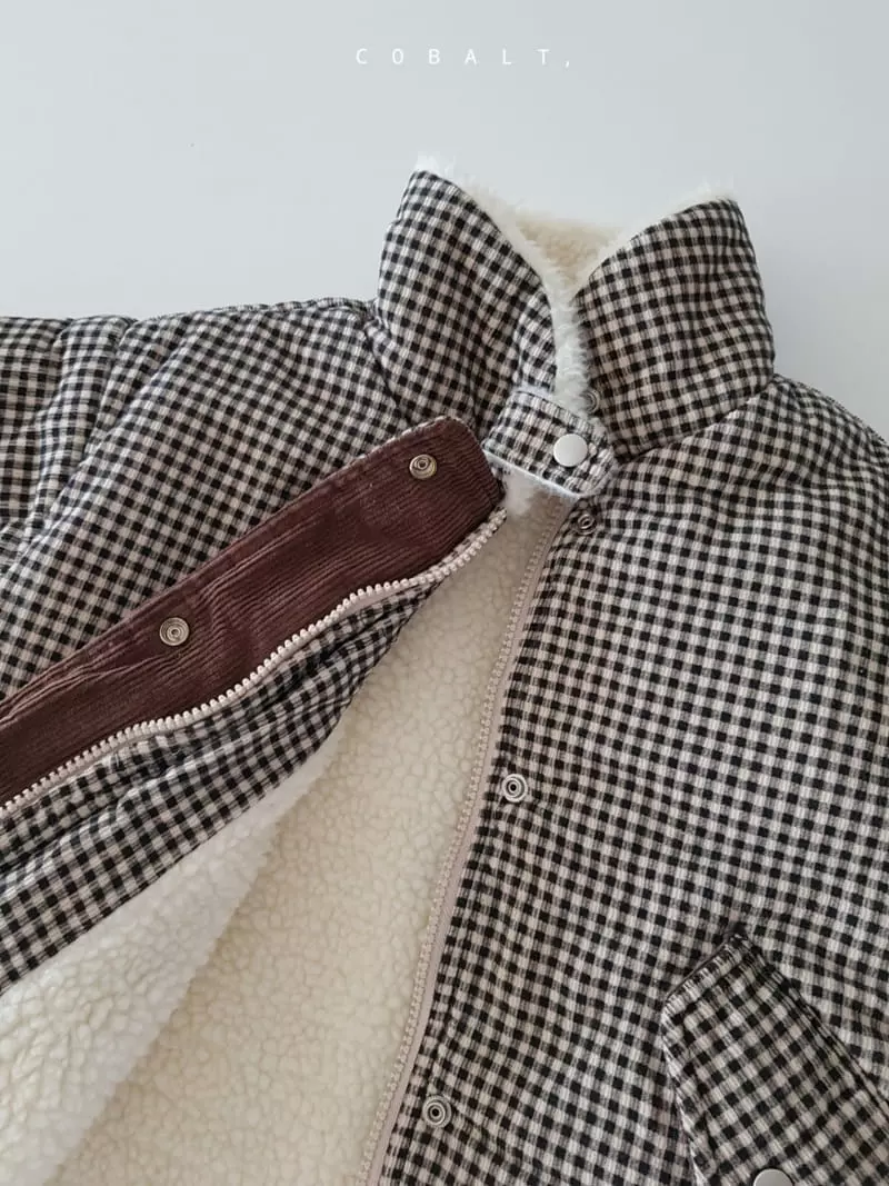 Cobalt - Korean Children Fashion - #kidsstore - Rib Check Jacket - 10