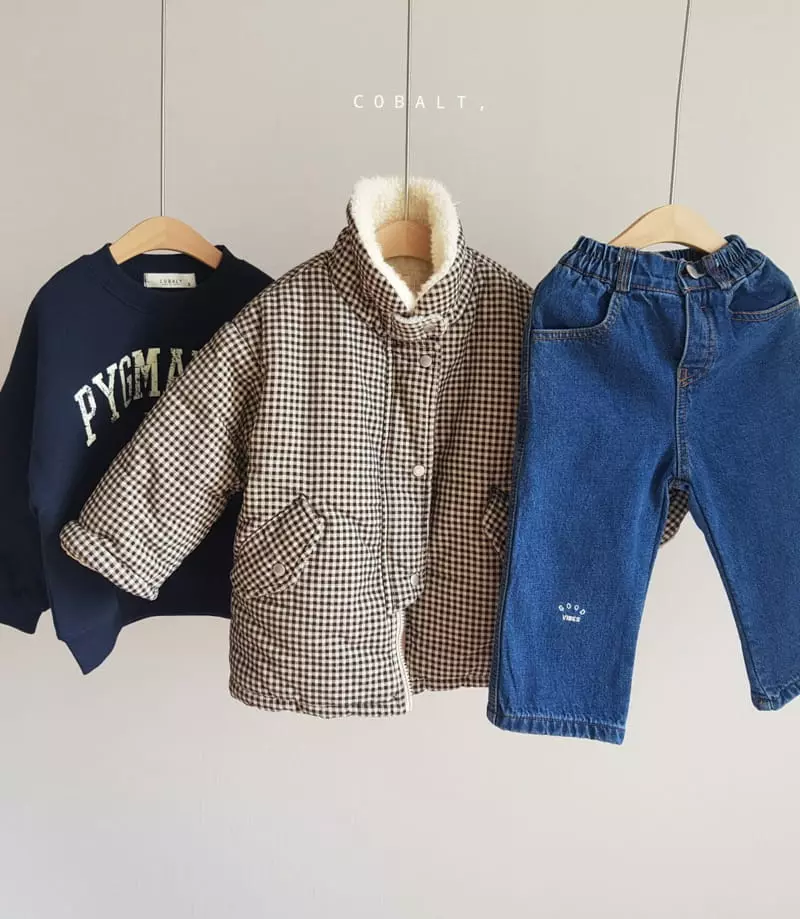 Cobalt - Korean Children Fashion - #minifashionista - Rib Check Jacket