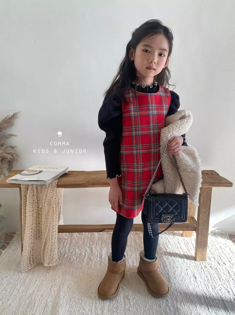 Comma - Korean Children Fashion - #Kfashion4kids - Check A One-piece - 8