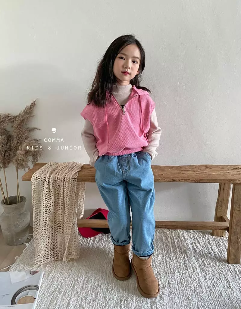 Comma - Korean Children Fashion - #Kfashion4kids - Hoody Vest Pink - 2