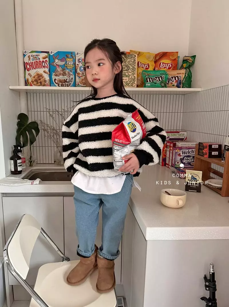 Comma - Korean Children Fashion - #Kfashion4kids - Big Stripes Sweatshirt