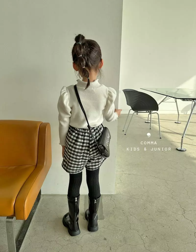 Comma - Korean Children Fashion - #childofig - Check Wrap Shorts - 2