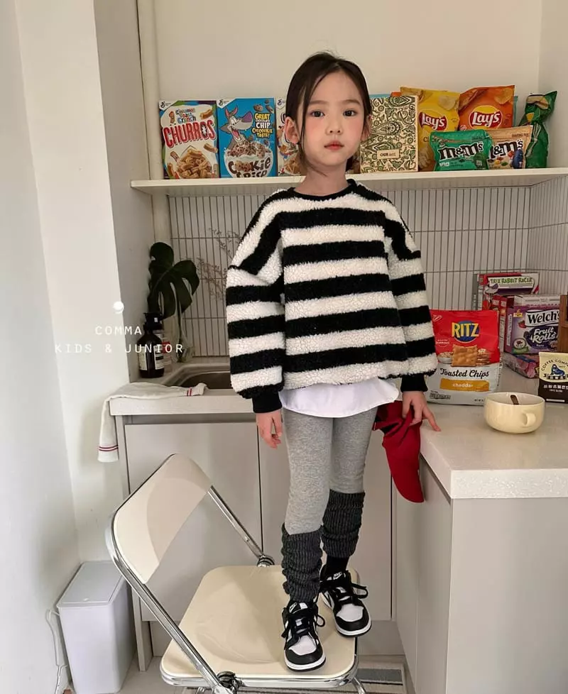 Comma - Korean Children Fashion - #childofig - Big Stripes Sweatshirt - 6